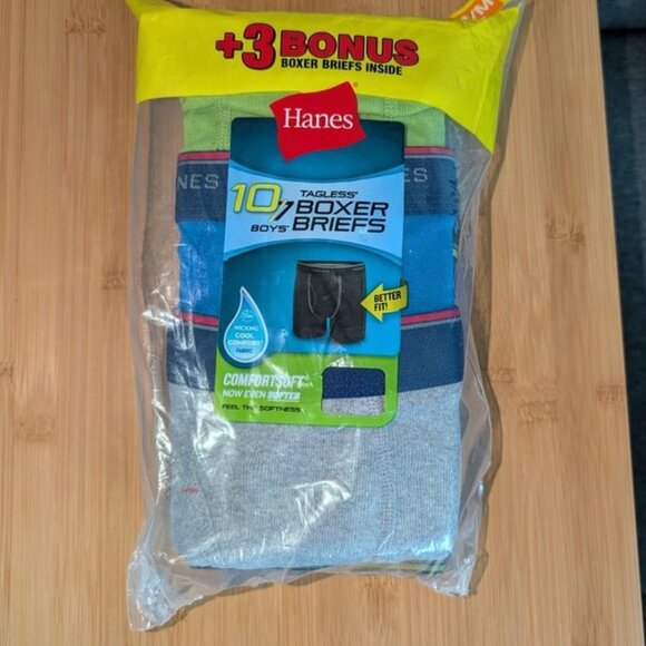 NEW Hanes Comfort Flex Boxer Brief Underwear 10-Pack Tagless Moisture Wicking - Picture 2 of 2